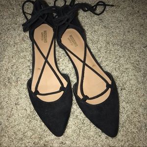 Black Lace Up Mossimo Flats sz 6